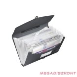 Irattartó táska ESSELTE Vivida PP 12 rekeszes harmónikás A/4 fekete