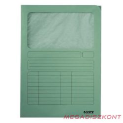 Mappa LEITZ A/4 karton ablakos világoszöld