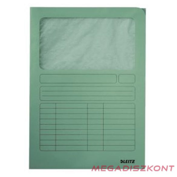 Mappa LEITZ A/4 karton ablakos világoszöld