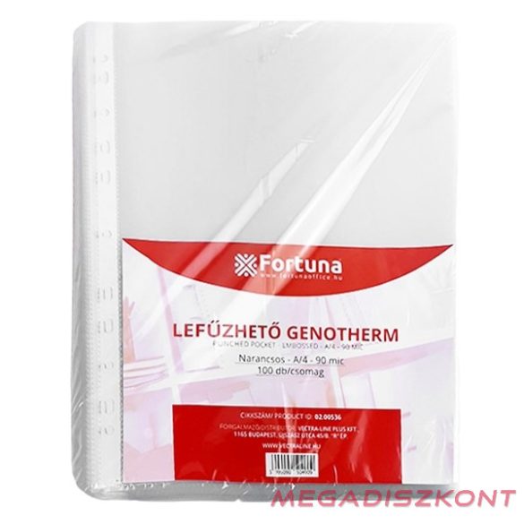 Lefűzhető genotherm FORTUNA A/4 90 mikron narancsos 100 darabos