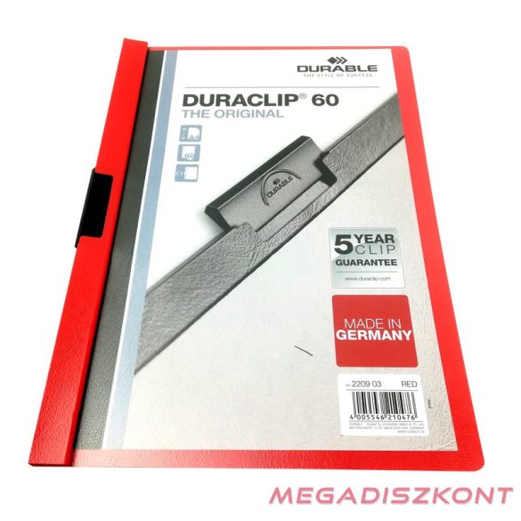 Klipmappa DURABLE Duraclip A/4 60 lapig piros