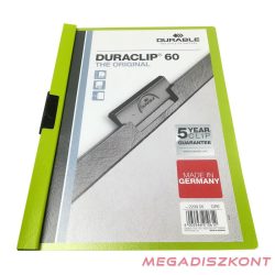 Klipmappa DURABLE Duraclip A/4 60 lapig zöld