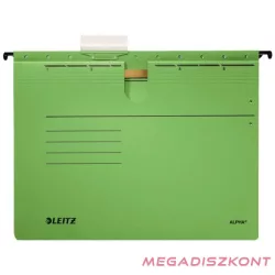   Függőmappa gyorsfűző szerkezettel LEITZ Alpha A/4 karton zöld 25 darabos