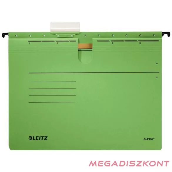 Függőmappa gyorsfűző szerkezettel LEITZ Alpha A/4 karton zöld 25 darabos