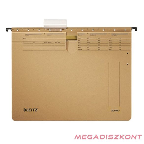 Függőmappa gyorsfűző szerkezettel LEITZ Alpha A/4 karton natúr 25 darabos