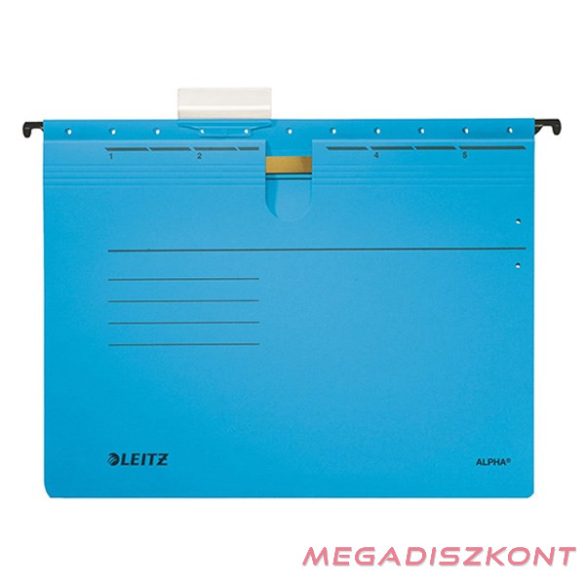 Függőmappa gyorsfűző szerkezettel LEITZ Alpha A/4 karton kék 25 darabos