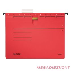   Függőmappa gyorsfűző szerkezettel LEITZ Alpha A/4 karton piros 25 darabos