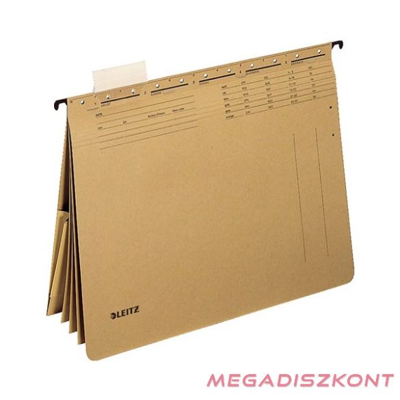 Függőmappa gyorsfűző szerkezettel LEITZ Alpha A/4 kombi karton natúr 25 darabos