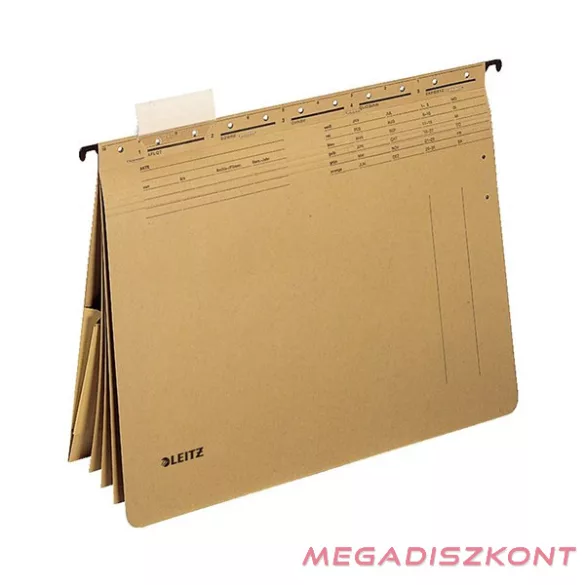 Függőmappa gyorsfűző szerkezettel LEITZ Alpha A/4 kombi karton natúr 25 darabos