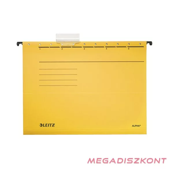 Függőmappa LEITZ Alpha Standard A/4 karton sárga 25 darabos