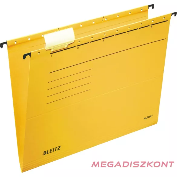Függőmappa LEITZ Alpha Standard A/4 karton sárga 25 darabos