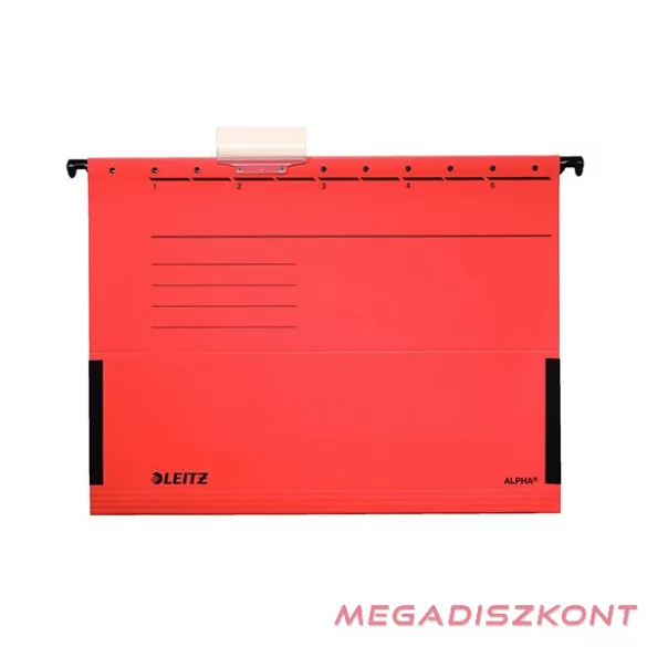 Függőmappa oldalvédelemmel LEITZ Alpha Standard A/4 karton piros 25 darabos