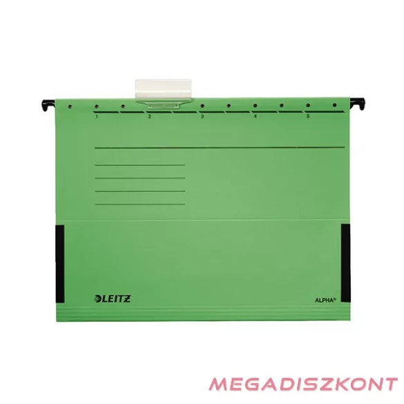 Függőmappa oldalvédelemmel LEITZ Alpha Standard A/4 karton zöld 25 darabos