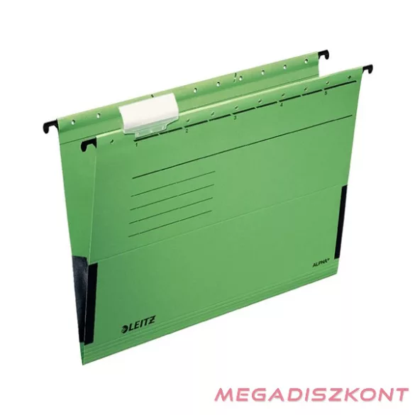 Függőmappa oldalvédelemmel LEITZ Alpha Standard A/4 karton zöld 25 darabos