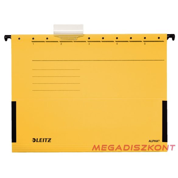 Függőmappa oldalvédelemmel LEITZ Alpha Standard A/4 karton sárga 25 darabos