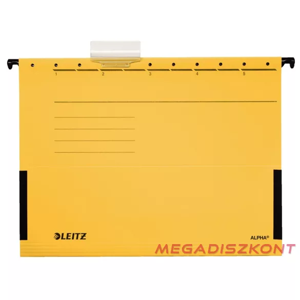 Függőmappa oldalvédelemmel LEITZ Alpha Standard A/4 karton sárga 25 darabos