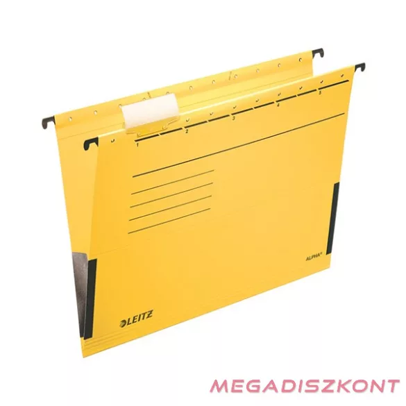 Függőmappa oldalvédelemmel LEITZ Alpha Standard A/4 karton sárga 25 darabos