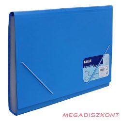 Harmónika mappa EAGLE 12 részes gumis kék