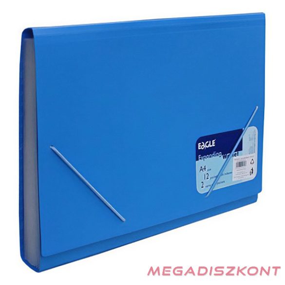 Harmónika mappa EAGLE 12 részes gumis kék