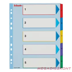   Regiszter ESSELTE A/4 maxi laminált karton újraírható 1-5
