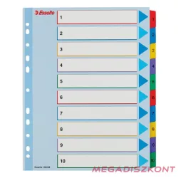   Regiszter ESSELTE A/4 maxi laminált karton újraírható 1-10
