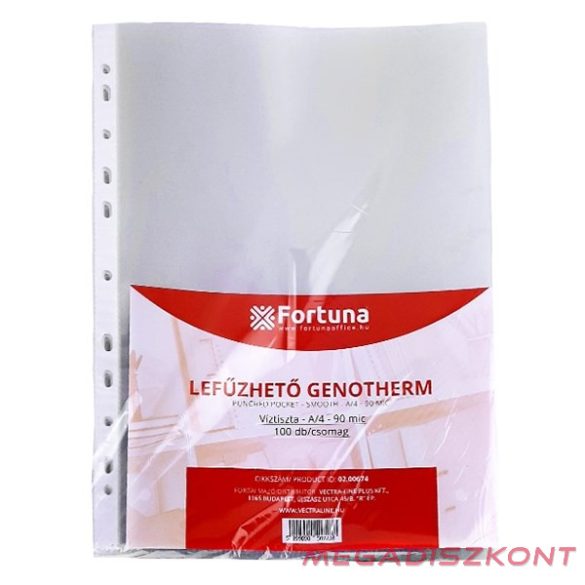 Lefűzhető genotherm FORTUNA A/4 90 mikron víztiszta 100 darabos