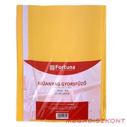 Gyorsfűző FORTUNA műanyag sárga 25 darabos