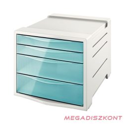   Irattároló ESSELTE Colour Breeze 4 fiókos műanyag áttetsző szürke/kék