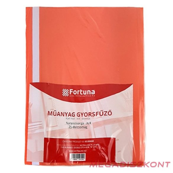 Gyorsfűző FORTUNA műanyag narancssárga 25 darabos