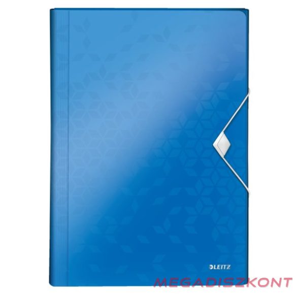 Harmónika mappa LEITZ Wow A/4 6 műanyag rekeszes kék