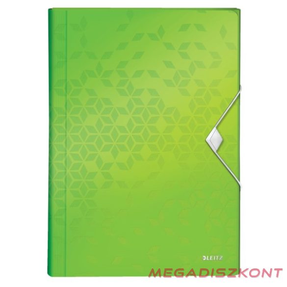 Harmónika mappa LEITZ Wow A/4 6 műanyag rekeszes zöld