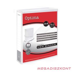 Gyűrűskönyv OPTIMA panorámás A/4 4 gyűrű 38mm fehér