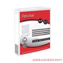 Gyűrűskönyv OPTIMA panorámás A/4 4 gyűrű 38mm fehér