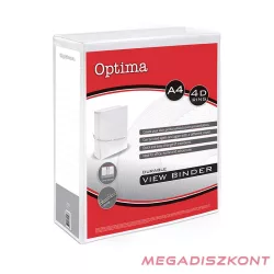 Gyűrűskönyv OPTIMA panorámás A/4 4 gyűrű 50mm fehér