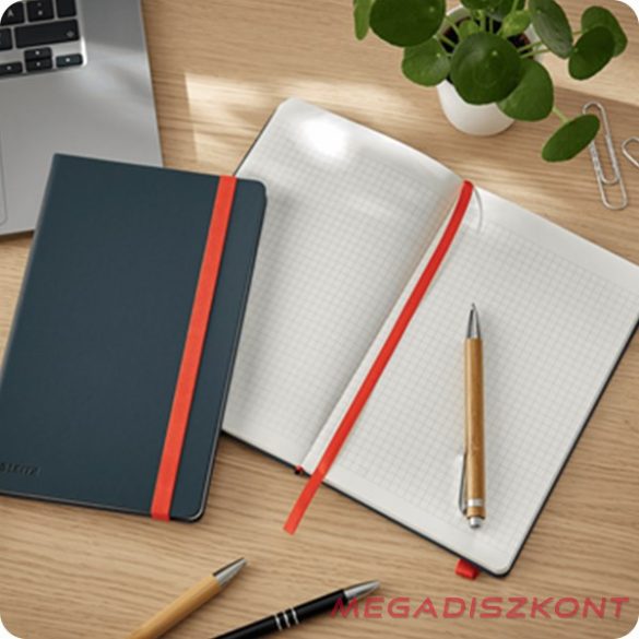 Beírókönyv kockás LEITZ A/5 80 lapos Cosy Soft Touch keményfedeles bársonyszürke