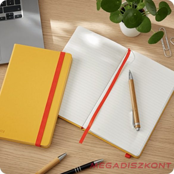 Beírókönyv vonalas LEITZ A/5 80 lapos Cosy Soft Touch keményfedeles melegsárga