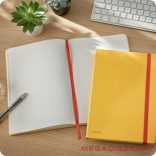 Beírókönyv kockás LEITZ B/5 80 lapos Cosy Soft Touch keményfedeles melegsárga