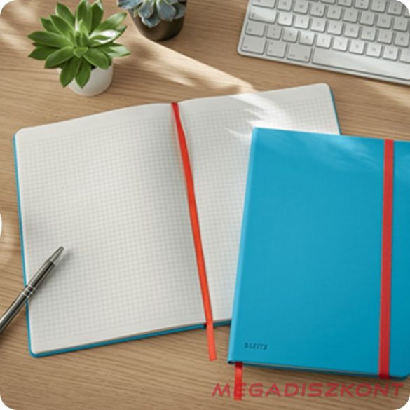 Beírókönyv kockás LEITZ B/5 80 lapos Cosy Soft Touch keményfedeles nyugodtkék