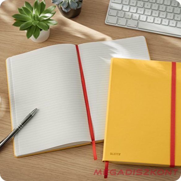Beírókönyv vonalas LEITZ B/5 80 lapos Cosy Soft Touch keményfedeles melegsárga
