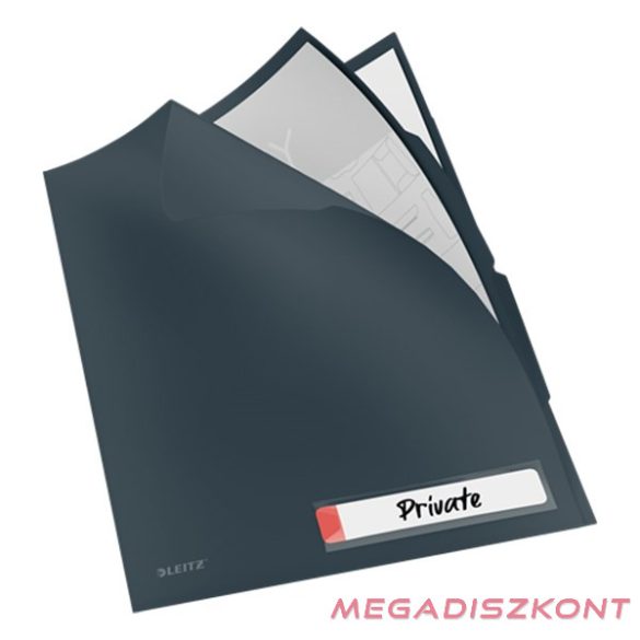 Genotherm "L" LEITZ Cosy Privacy A/4 200 mikron 3 zsebes  bársonyszürke 3 darabos