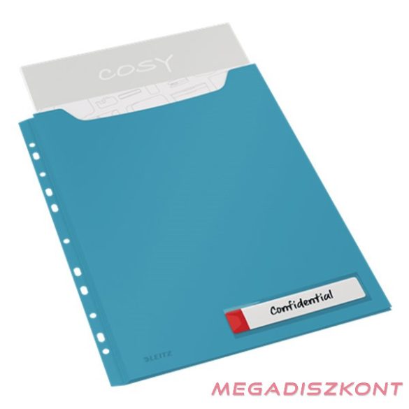 Lefűzhető genotherm LEITZ Cosy Privacy Jumbo A/4 200 mikron nyugodtkék 3 darabos