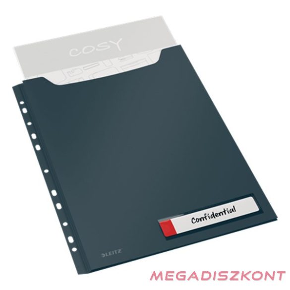 Lefűzhető genotherm LEITZ Cosy Privacy Jumbo A/4 200 mikron bársonyszürke 3 darabos