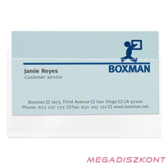 Névjegytartó tok DJOIS öntapadós 95x60 mm felül nyitott 10 darabos