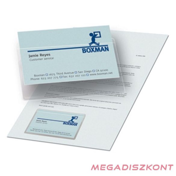 Névjegytartó tok DJOIS öntapadós 95x60 mm felül nyitott 10 darabos