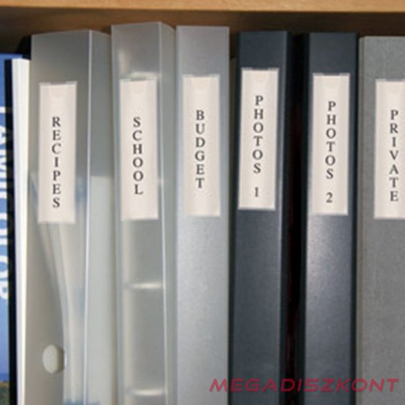 Címketartó tok DJOIS öntapadós gerincjelölő betétlappal 25x102 mm 12 darabos