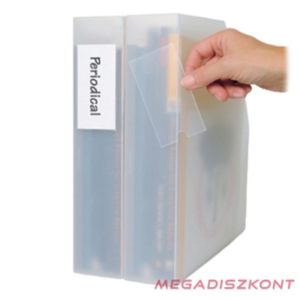 Címketartó tok DJOIS öntapadós gerincjelölő betétlappal 46x75 mm 6 darabos