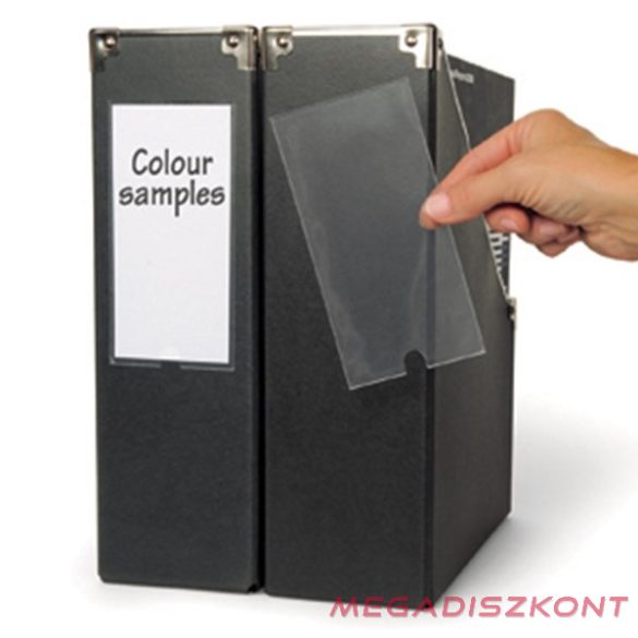 Címketartó tok DJOIS öntapadós gerincjelölő betétlappal 55x150 mm 6 darabos