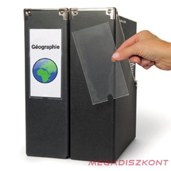 Címketartó tok DJOIS öntapadós gerincjelölő betétlappal 62x150 mm 6 darabos