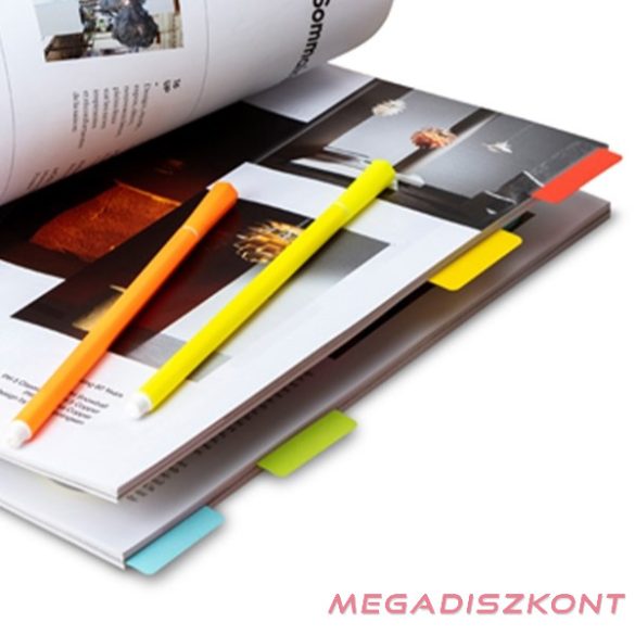 Jelölőcímke DJOIS öntapadós műanyag 12x40 mm vegyes színek 48 darabos