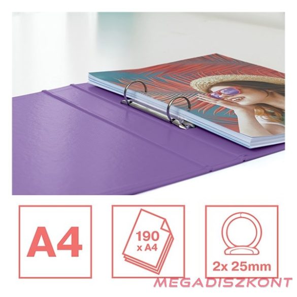Gyűrűskönyv ESSELTE Colour Breeze A/4 25 mm 2 gyűrű  PP levendula